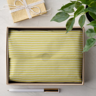 Papel De Seda Listras Elegantes Branco - Amarelo Dourado