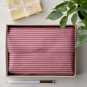 Papel De Seda Listras Elegantes Branco - Vermelho Cereja