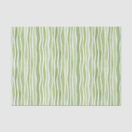 Papel De Seda Listras Onduladas de Creme Verde Limão