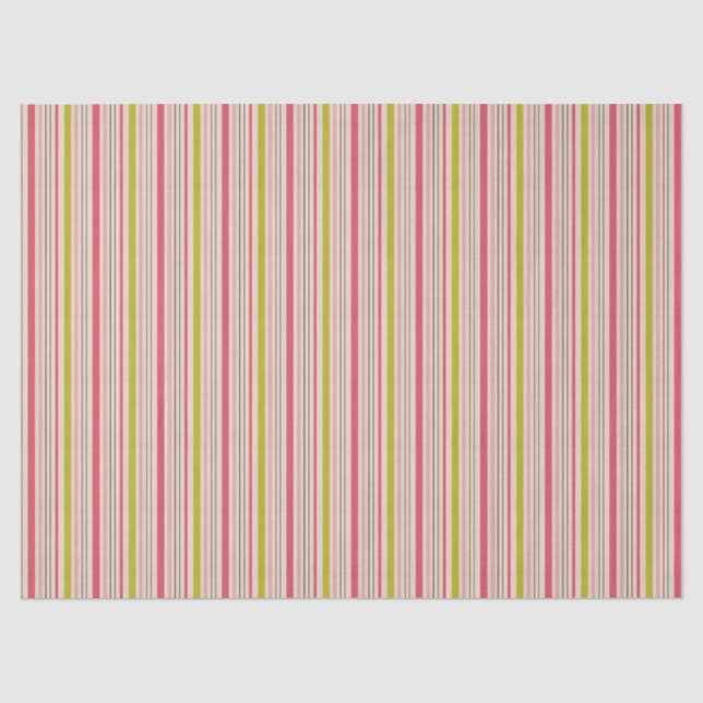 Papel De Seda Listras rosa e verde  (Frente )