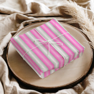 Papel De Seda Listras Rosa Neon Modernas com Efeito 3D