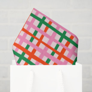 Papel De Seda Listras Rosa Verde Vermelho