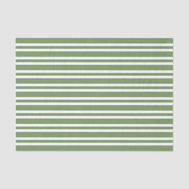 Papel De Seda Listras Verdes e Brancas Padrão (Frente )