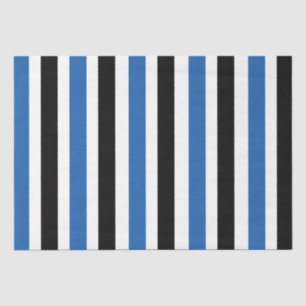 Papel De Seda Listras Verticais Preto Azul