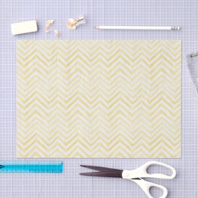 Papel De Seda Listras Ziguezague Amarelo Branco Aniversário (Arte )