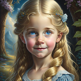 Papel De Seda Little blond girl with blue dress v1