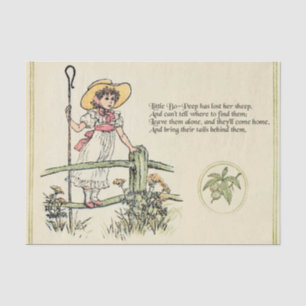 Papel De Seda Little Bo-Peep: Clássico de Kate Greenaway Nursery