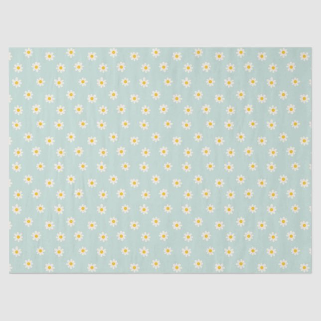 Papel De Seda Little Daisies - soft teal (Frente )