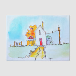 Papel De Seda Little House With Washing