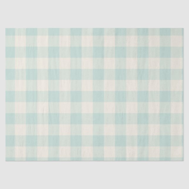 Papel De Seda Little One Buffalo Check - azul turquesa suave (Frente )