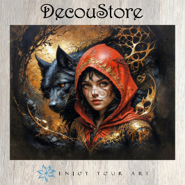 Papel De Seda Little Red Riding Hood with the Wolf Decoupage