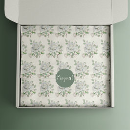 Papel De Seda Livro Branco Botânico Rosa Floral