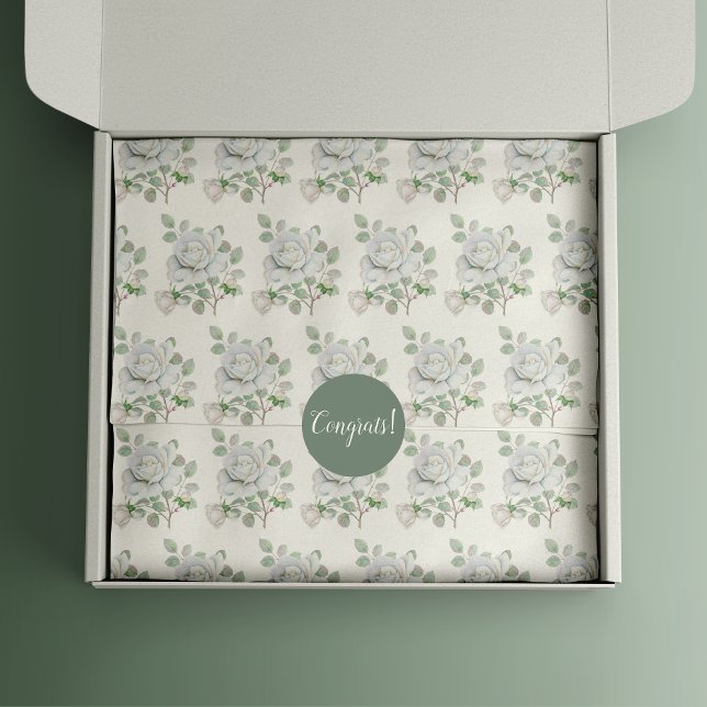 Papel De Seda Livro Branco Botânico Rosa Floral (Criador carregado)