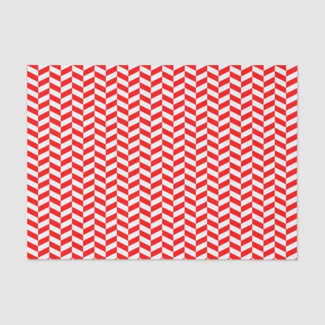 Papel De Seda Livro Branco e vermelho Herringbone (Frente )