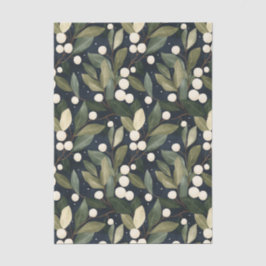 Papel De Seda Livro Branco Elegante sobre Férias de Snowberry