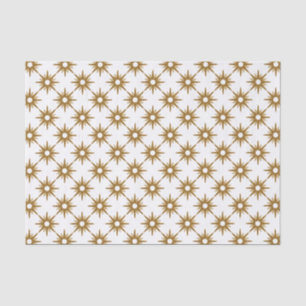 Papel De Seda Livro Branco sobre o Padrão das Estrelas Douradas