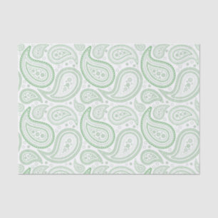 Papel De Seda Livro Branco sobre Paisley Verde