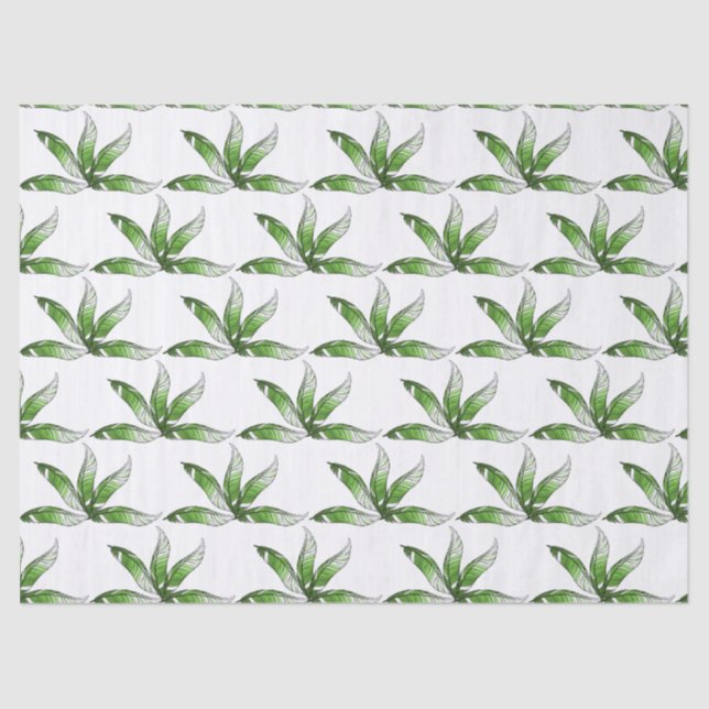 Papel De Seda Livro Tecido - Design de pena verde (Frente )