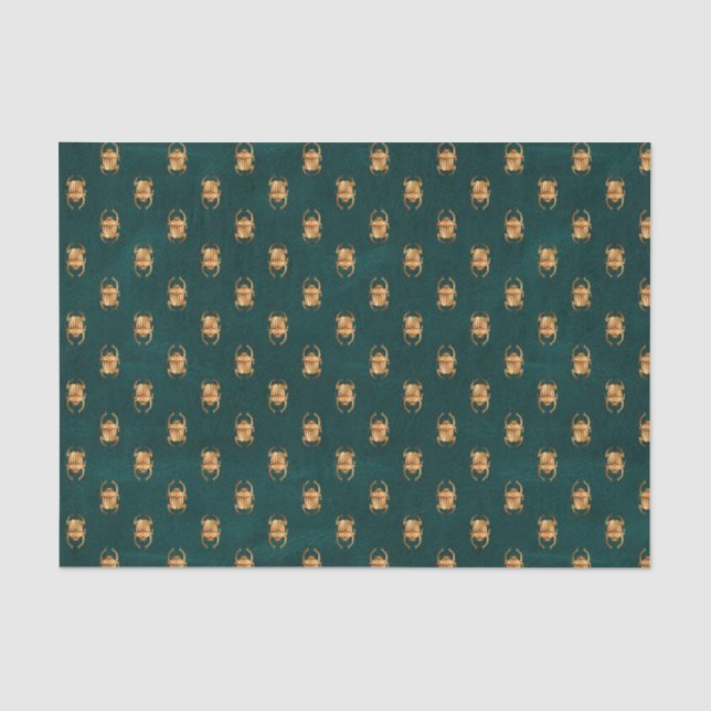 Papel De Seda Livro verde e dourado do lenço egípcio (Frente )
