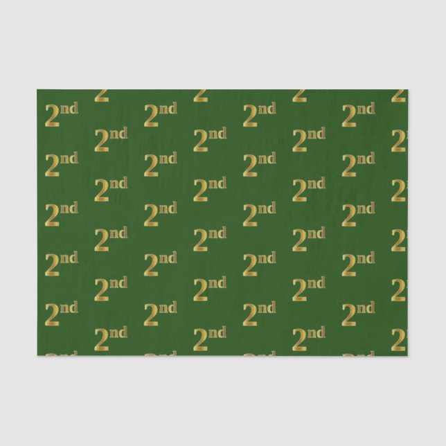 Papel De Seda Livro Verde, Faux Dourado segundo (Segundo) (Frente )