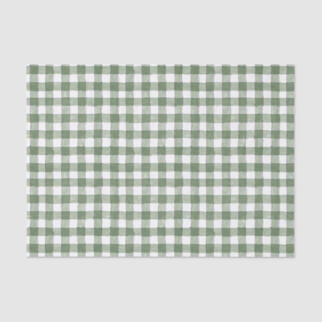 Papel De Seda Livro Verde Russo Gingham (Frente )