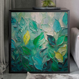 Papel De Seda Livro Verde sobre Folhas Texturizadas