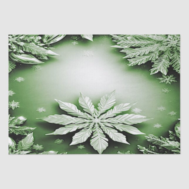 Papel De Seda Livro Verde sobre Natal Feriado Verde (Frente )