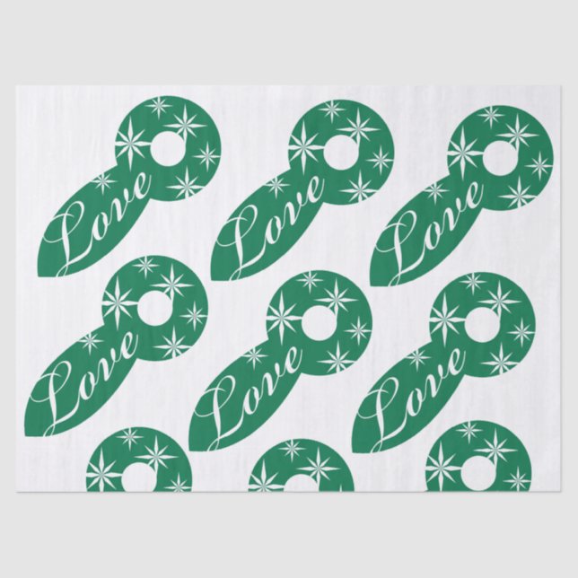 Papel De Seda Livro Verde sobre o Amor de Natal (Frente )