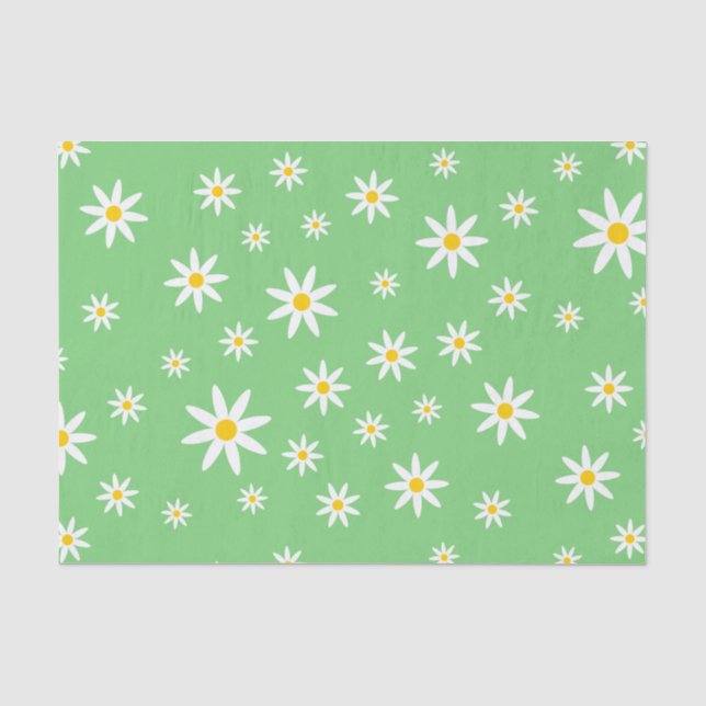 Papel De Seda Livro Verde sobre os Tecidos de Margarida (Frente )