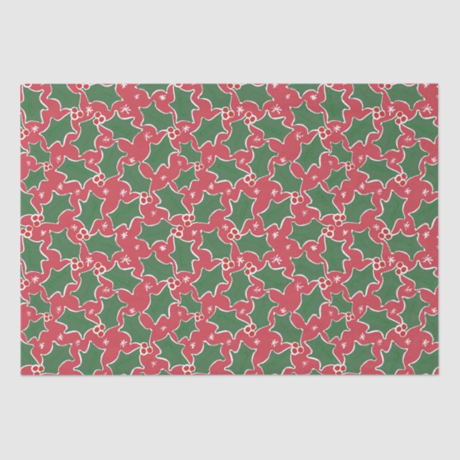 Papel De Seda Livro Verde sobre os tecidos de Natal (Frente )