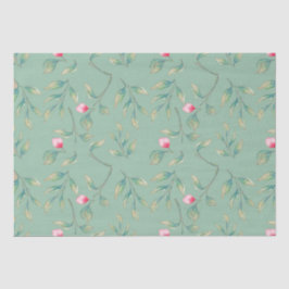 Papel De Seda Livro Verde sobre Tecidos Florais Cameo