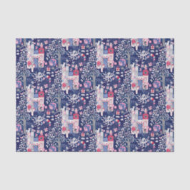 Papel De Seda Livros de conto e criaturas mágicas azuis