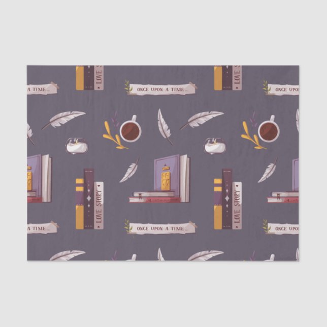 Papel De Seda Livros e Café - Livro Colagem do Lover (Frente )