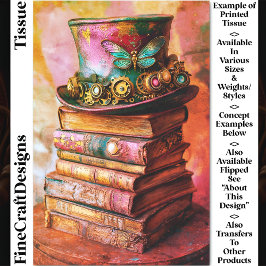 Papel De Seda Livros Steampunk Hat & Fantasy CZ6L Decoupage