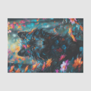 Papel De Seda Lobo Escuro Floral
