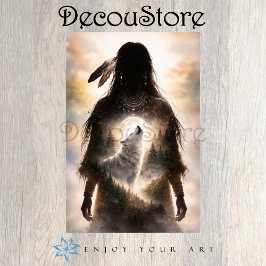 Papel De Seda Lobo Espiritual Interior Decoupage