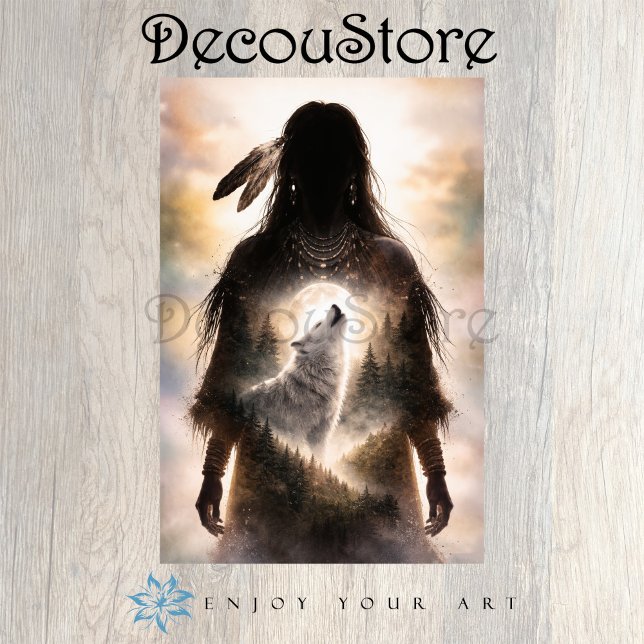 Papel De Seda Lobo Espiritual Interior Decoupage (Criador carregado)