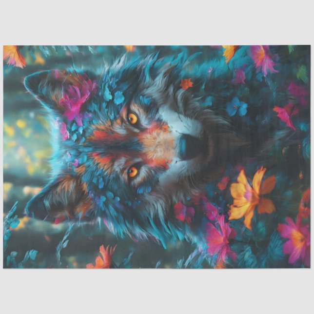 Papel De Seda Lobo Fantasia (Frente )