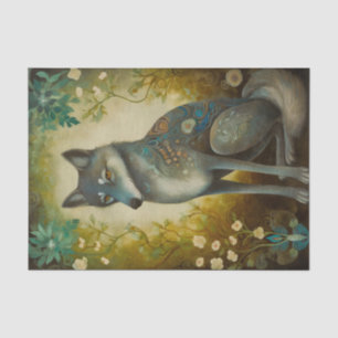 Papel De Seda Lobo Floral Decorativo