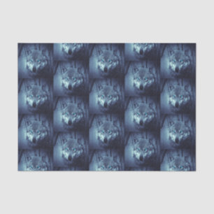 Papel De Seda Lobo Selvagem Mágico com Olhos Azuis Incríveis Pat