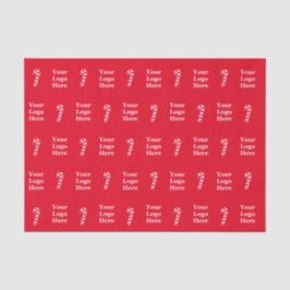 Papel De Seda Logotipo comercial do Candi Vermelho e Branco Nata