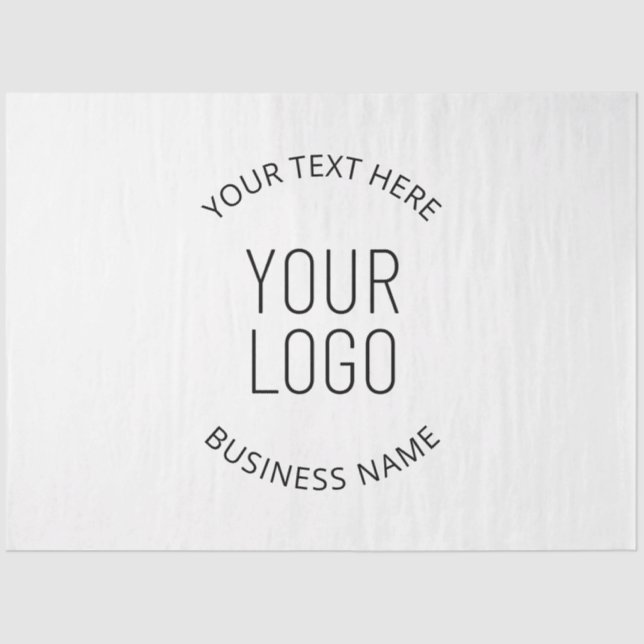 Papel De Seda Logotipo da sua empresa e mensagem personalizável (Frente )