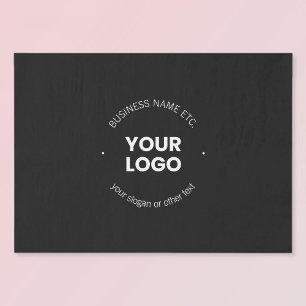 Papel De Seda Logotipo de sua empresa e texto editável Preto e