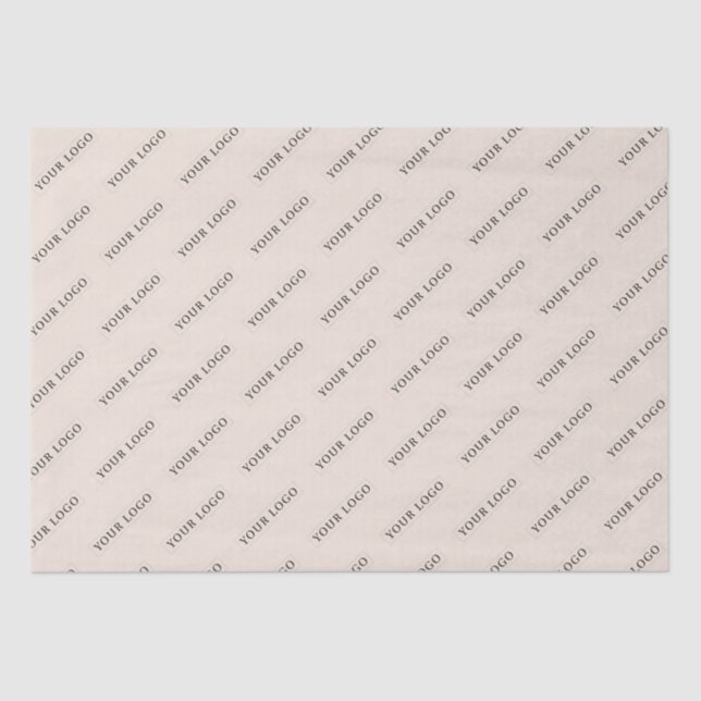 Papel De Seda Logotipo Empresarial Minimalista Bege Simples Pers (Frente )