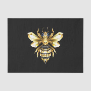 Papel De Seda Logotipo Faux Gold Foil Polygonal da Abelha em Pre