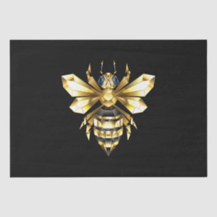 Papel De Seda Logotipo Faux Gold Foil Polygonal da Abelha em Pre