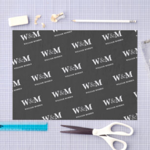 Papel De Seda Logotipo Moderno de Negócios Preto Carvão Marca