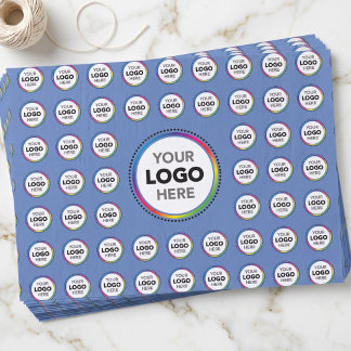 Papel De Seda Logotipo Personalizado Azul Branding - Suprimentos