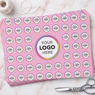 Papel De Seda Logotipo Personalizado Rosa Branding - Suprimentos