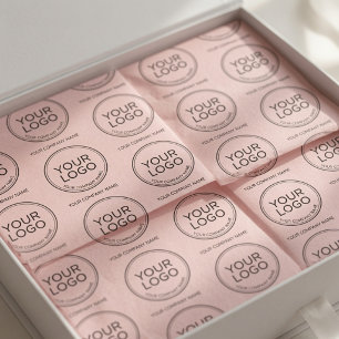 Papel De Seda Logotipo Personalizado Rosa   Embalagem Empresaria